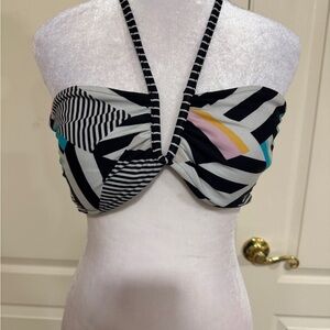 Patterned Reversible Halter Bikini Top​​​​